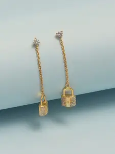 LeCalla 925 Sterling Silver 14K Delicate Artificial Stones Studded Drop Earrings