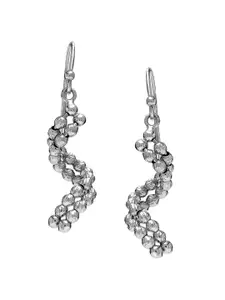 LeCalla 925 Sterling Silver Rhodium Plated Contemporary Drop Earrings