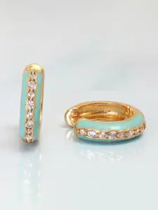 LeCalla 925 Sterling Silver Gold Plated Contemporary Hoop Earrings