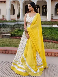 Ragavi Floral Printed Ready to Wear Lehenga & Blouse With Dupatta