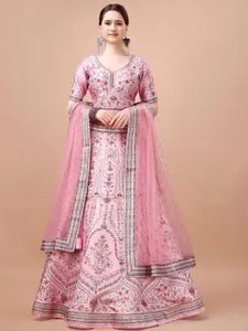 SAPTRANGI Printed Ready to Wear Lehenga & Blouse With Dupatta