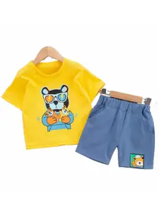 BAESD Boys Printed Pure Cotton T-shirt With Shorts