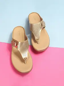 max Textured Open Toe T-Strap Flats