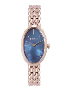 Titan Women Purple Mother of Pearl Bracelet Style Analogue Watch 95246WM01-Blue