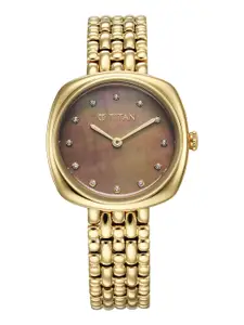 Titan Women Purple Dial & Bracelet Style Straps Analogue Watch 95241YM01