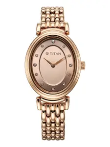 Titan Women Purple Dial & Bracelet Style Straps Analogue Watch 95242WM01