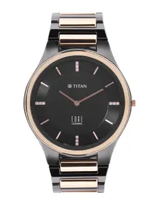 Titan Edge Ceramic Men Quartz with Diamonds Analogue Watch 1696KC02
