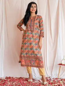 Libas Ethnic Motifs Printed Straight Kurta