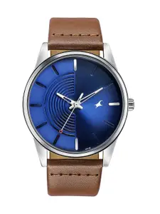 Fastrack Men STUNNERS Textured Dial & Leather Straps Analogue Watch 3305SL01