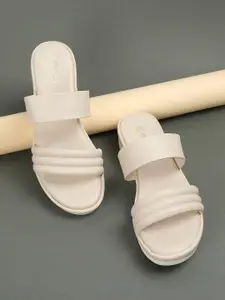 max Girls Open Toe Flats