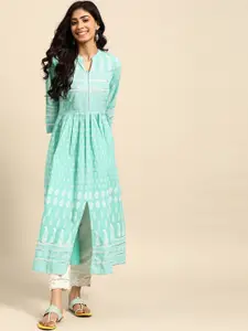 all about you Ethnic Motifs Printed Mandarin Collar Cotton A-Line Kurta