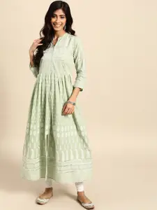all about you Ethnic Motifs Printed Mandarin Collar Cotton A-Line Kurta