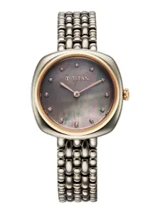 Titan Women Purple Dial & Bracelet Style Straps Analogue Watch 95241KM02