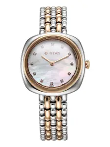 Titan Women Purple Dial & Bracelet Style Straps Analogue Watch 95241KM01