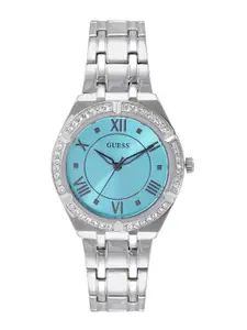 GUESS Women Stainless Steel Bracelet Style Straps Cosmo Analogue Watch- GW0033L7