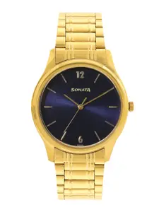 Sonata Men Stainless Steel Dial & Bracelet Style Straps Analogue Watch 77082YM07