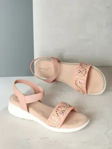 DressBerry Pink Embellished Comfort Heels
