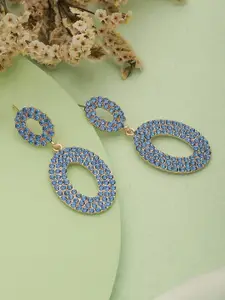 Jazz and Sizzle Gold Plated Artificial Stones Drop Earrings