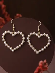 Jazz and Sizzle Gold-Plated Heart Shaped Drop Earrings