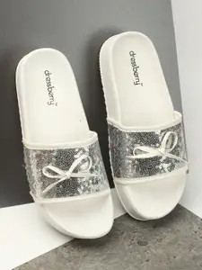 DressBerry White Embellished Comfort heels