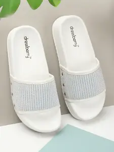 DressBerry White Open Toe Flatform Heels