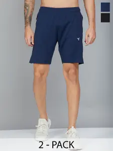 Technosport Men Pack Of 2 Slim Fit Training or Gym Sports Shorts