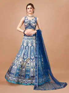 SAPTRANGI Printed Ready to Wear Lehenga & Blouse With Dupatta