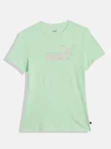 Puma Girls Brand Logo Print Summer Daze Youth Knitted Pure Cotton T-shirt