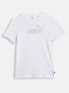 Puma Girls Brand Logo Print Summer Daze Youth Knitted Pure Cotton T-shirt