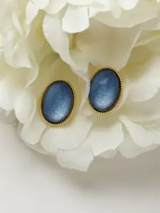 SOHI Gold-Plated Stone Studded Studs Earrings