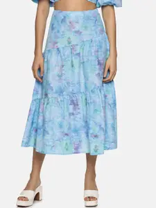 ISU Floral Printed Cut & Sew Midi A-Line Skirt