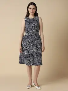 Allen Solly Woman Abstract Printed Sleeveless A-Line Dress
