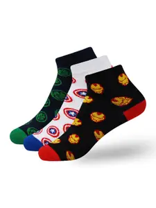 Balenzia x Marvel Boys Pack Of 3 Marvel Patterned Above Ankle-Length Cotton Socks