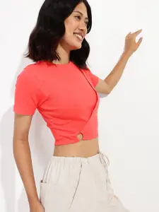 DressBerry Modern Muse Wrapped Rivets Crop Top