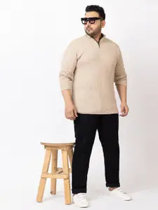 KVETOO Plus Size Striped Pullover Sweater