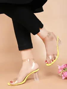 JM Looks Open Toe Block Heels