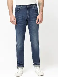 RARE RABBIT Men Comfort Slim Fit Low Distress Light Fade Stretchable Jeans