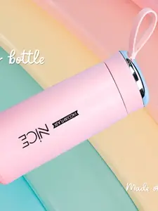 WELOUR Pink Brand Logo Printed Glass Water Bottle 500 ml