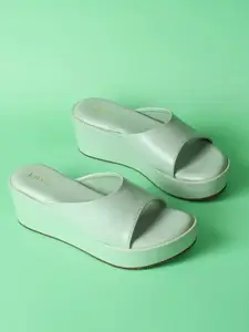 Lavie Textured Open Toe Flatform Heels