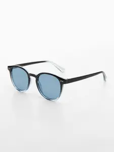 MANGO MAN Round Sunglasses with Polarised & UV Protected Lens