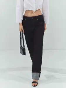 MANGO Women Pure Cotton Straight Fit Jeans