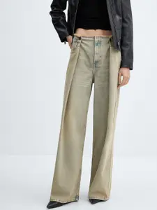 MANGO Women Super-Loose Wideleg Low-Rise Cotton Jeans