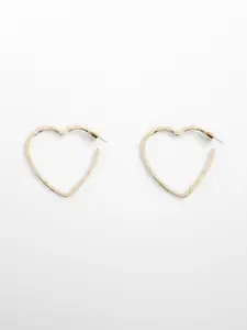 MANGO Heart Shaped Drop Earrings