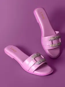 Lavie Embellished Open Toe Flats