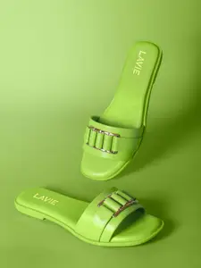 Lavie Embellished Open Toe Flats