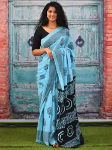 KIAARON Floral Printed Pure Cotton Saree