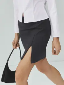 MANGO Heritage Side Zipper Mini Formal Skirt