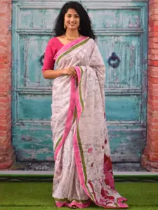 KIAARON Pure Cotton Block Print Saree