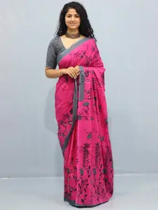 KIAARON Floral Printed Pure Cotton Saree