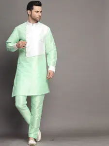 Utsav Fashion Men Colourblocked Regular Kurta with Trousers